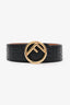 Fendi Black Leather Zucca Embossed F Logo Belt Size 75/30