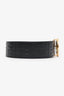 Fendi Black Leather Zucca Embossed F Logo Belt Size 75/30