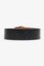 Fendi Black Leather Zucca Embossed F Logo Belt Size 75/30