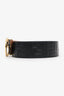 Fendi Black Leather Zucca Embossed F Logo Belt Size 75/30