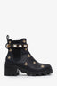 Gucci Black Leather Star/Bee GG Crystal Embellished Ankle Boots Size 39.5