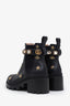 Gucci Black Leather Star/Bee GG Crystal Embellished Ankle Boots Size 39.5