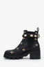 Gucci Black Leather Star/Bee GG Crystal Embellished Ankle Boots Size 39.5
