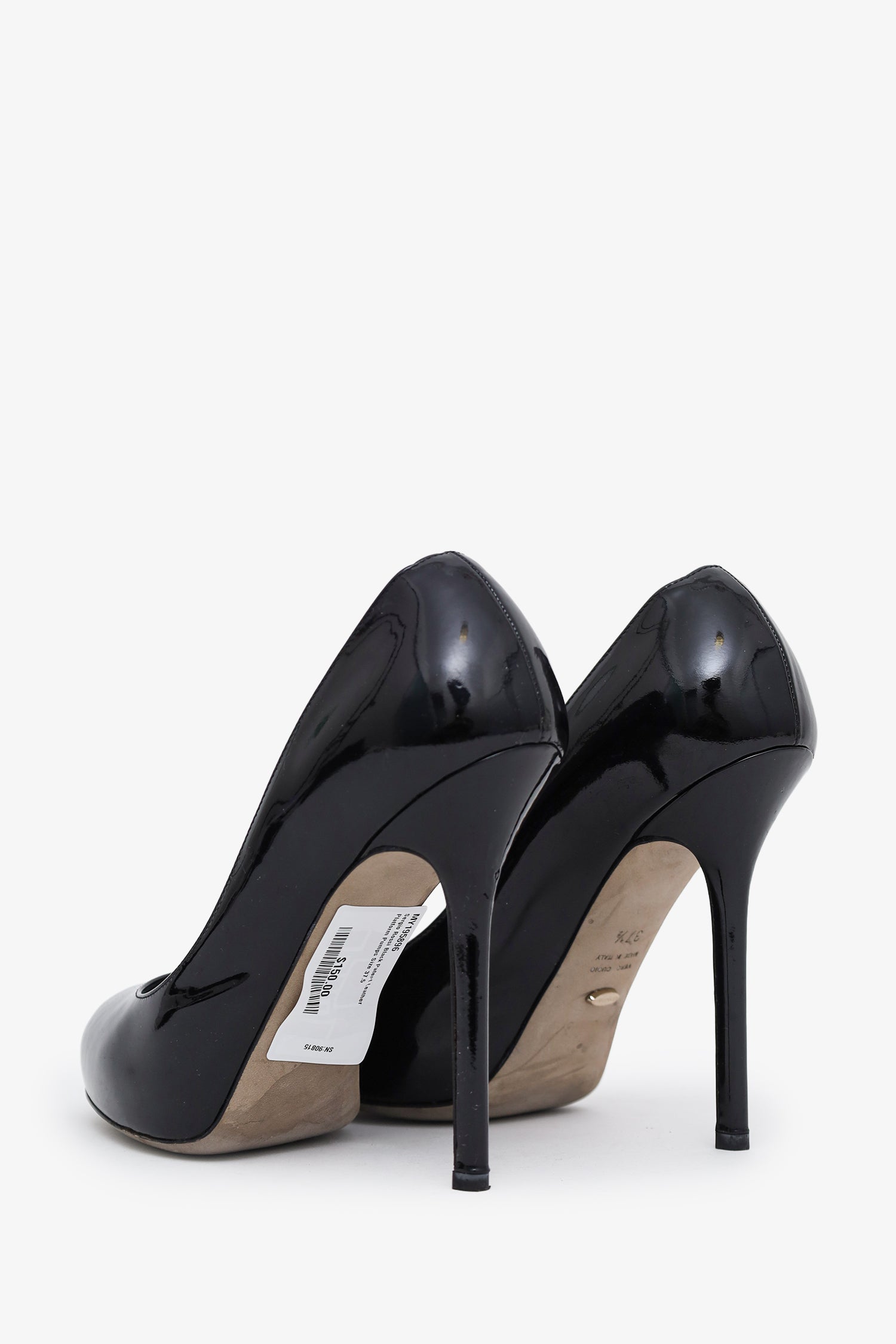 Sergio Rossi Black Patent Leather Platform Pumps Size 37.5 – Mine