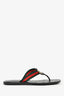 Gucci Black GG Embossed Web Flip Flops Size 36