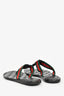 Gucci Black GG Embossed Web Flip Flops Size 36