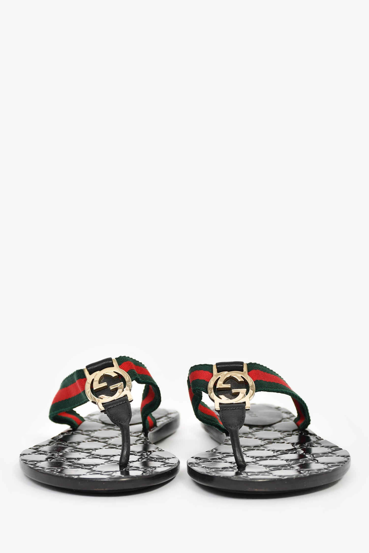 Gucci Black GG Embossed Web Flip Flops Size 36 – Mine & Yours
