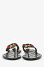Gucci Black GG Embossed Web Flip Flops Size 36