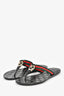 Gucci Black GG Embossed Web Flip Flops Size 36