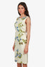 Prada 2003-04 Cream/Floral Silk Sleeveless Midi Dress Size 40