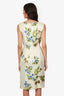 Prada 2003-04 Cream/Floral Silk Sleeveless Midi Dress Size 40
