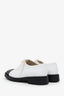 Pre-Loved Chanel™ Black/White Leather CC Logo Oxford Loafers Size 39.5