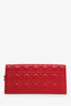 Christian Dior Red Leather Cannage Lady Dior Wallet On Chain