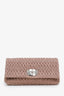 Miu Miu Pink Leather Matelasse Crystal Flap Shoulder Bag With Strap