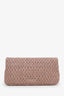 Miu Miu Pink Leather Matelasse Crystal Flap Shoulder Bag With Strap
