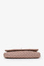 Miu Miu Pink Leather Matelasse Crystal Flap Shoulder Bag With Strap