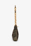 Fendi Gold Metallic Leather Baguette Shoulder Bag With Chain Strap