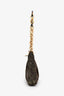 Fendi Gold Metallic Leather Baguette Shoulder Bag With Chain Strap