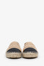 Pre-Loved Chanel™ Beige/Black Leather Interlocking CC Logo Espadrilles Size 36
