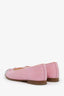 Pre-Loved Chanel™ Pink/Silver Patent And Canvas CC Cap Toe Ballet Flats Size 37