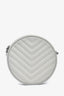 Saint Laurent 2019 Grey Grained Leather Round Crossbody Bag
