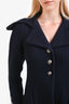 Pre-Loved Chanel™ 08A Navy Wool Lion-Head Buttoned Jacket/Skirt Set Size 38