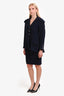 Pre-Loved Chanel™ 08A Navy Wool Lion-Head Buttoned Jacket/Skirt Set Size 38