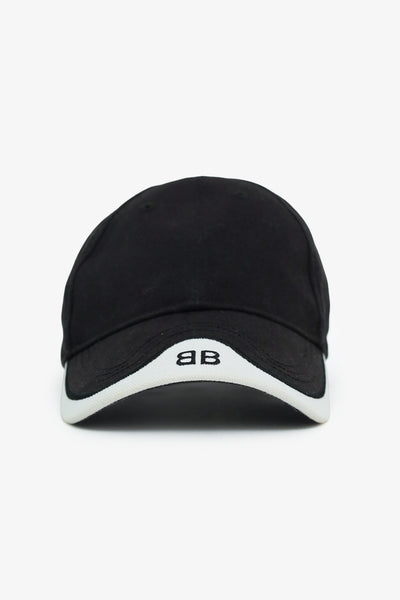Balenciaga Black Cotton BB Logo Baseball Hat Size L – Mine & Yours