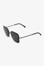 Pre-Loved Chanel™ Silver Tone Metal/Blue Squared Framed Sunglasses With Chain