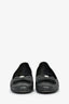 Pre-Loved Chanel™ Black Leather Crystal Bow Detail Flats Size 36.5