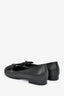 Pre-Loved Chanel™ Black Leather Crystal Bow Detail Flats Size 36.5