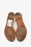 Dolce & Gabbana Gold Sacred Heart Logo T-Strap Sandals Size 35