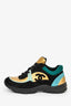 Pre-Loved Chanel™ Blue/Black Velvet CC Logo Sneakers Size 36.5