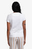 Hermès White Cotton H Embroidered Pocket Crewneck Top Size 34