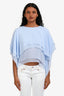 Maje Light Blue Ruffled Chiffon Top Size 0