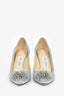 Jimmy Choo Baby Blue Embellished Satin Pumps Size 36