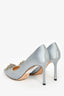 Jimmy Choo Baby Blue Embellished Satin Pumps Size 36