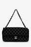 Pre-Loved Chanel™ 2004-05 Black Velvet Classic Extra Mini Flap Bag