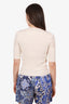 Chloé Cream Knit Half Sleeve Lace Detail Top Size S