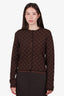 Gucci Brown GG Logo Button Up Cardigan Size M
