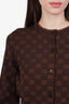 Gucci Brown GG Logo Button Up Cardigan Size M