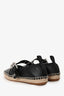 Rag & Bone Black Leather 'Anteros' Buckled Mary Jane Espadrilles Size 37