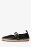 Rag & Bone Black Leather 'Anteros' Buckled Mary Jane Espadrilles Size 37