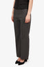 Ganni Grey/White Striped Straight Leg Pant Size 40