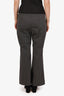 Ganni Grey/White Striped Straight Leg Pant Size 40