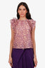 Ulla Johnson Pink/Beige Patterned Blouse Size 4
