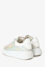Alexander McQueen Silver/White Leather Reflective Oversize Sneakers Size 35.5