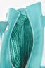 Prada Green Leather Triangle Logo Pouch Tote With Strap