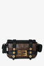 Fendi 2020 Brown Zucca Coated Canvas Mini Cage Baguette Bag with Shoulder Strap/Chain