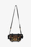 Fendi 2020 Brown Zucca Coated Canvas Mini Cage Baguette Bag with Shoulder Strap/Chain